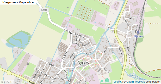 Riegrova - mapa ulice