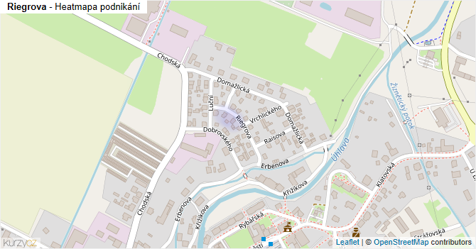 Riegrova - mapa podnikání