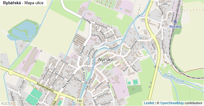 Rybářská - mapa ulice