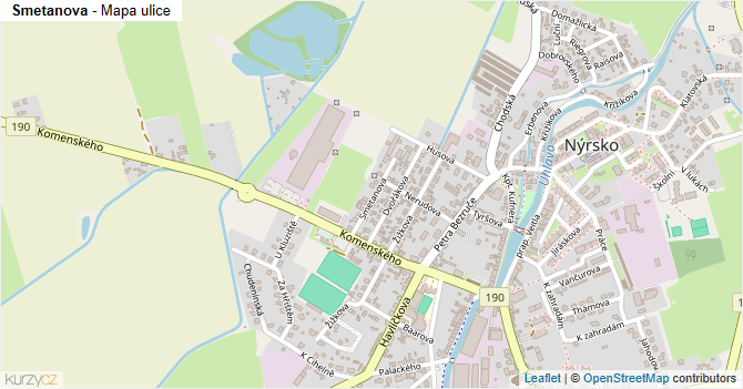 Smetanova - mapa ulice