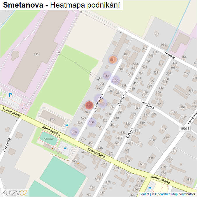 Mapa Smetanova - Firmy v ulici.