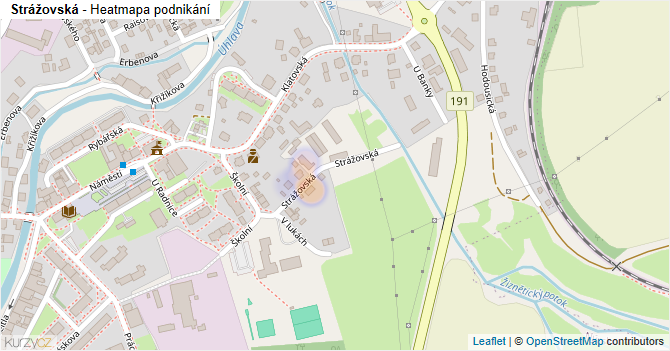 Strážovská - mapa podnikání