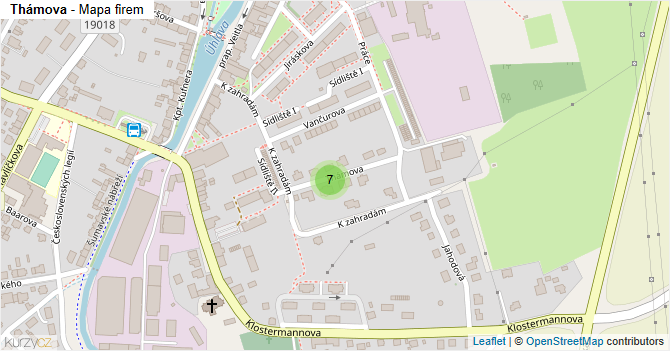 Thámova - mapa firem