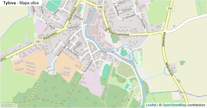 Tylova - mapa ulice