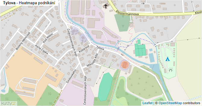 Tylova - mapa podnikání