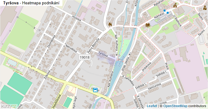 Tyršova - mapa podnikání