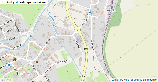 U Banky - mapa podnikání
