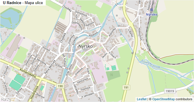 U Radnice - mapa ulice