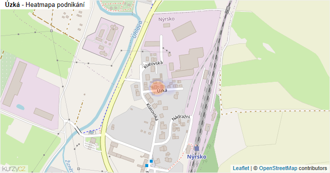 Úzká - mapa podnikání
