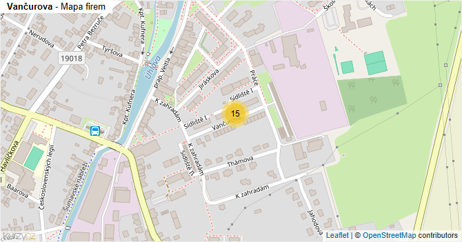 Vančurova - mapa firem