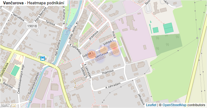 Vančurova - mapa podnikání