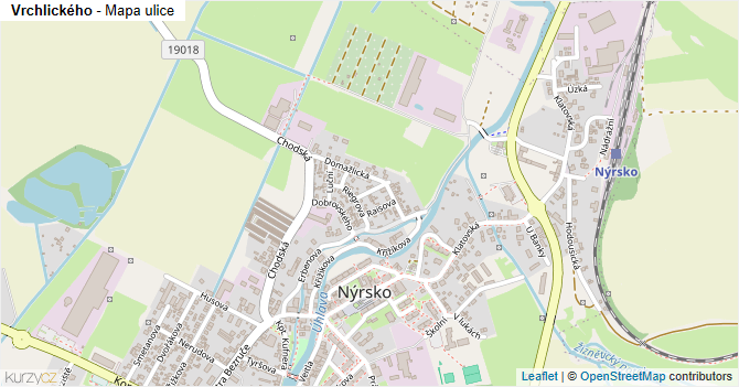 Vrchlického - mapa ulice