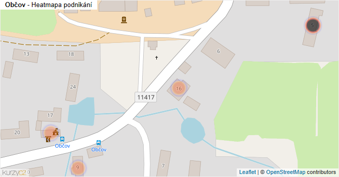 Občov - mapa podnikání