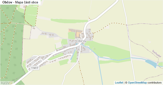 Občov - mapa části obce