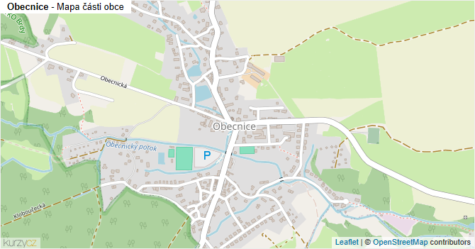 Obecnice - mapa části obce