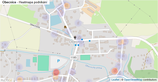 Obecnice - mapa podnikání