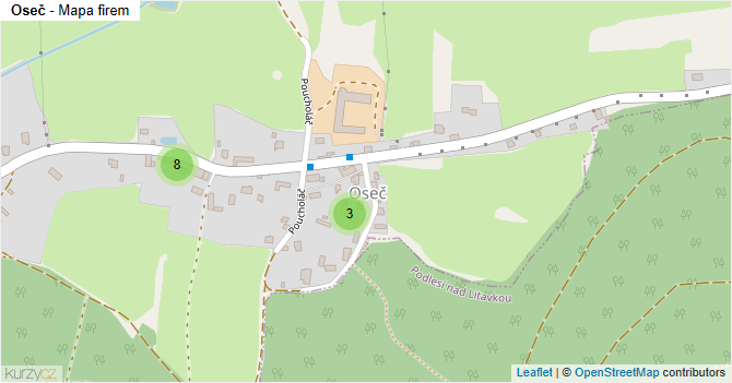 Oseč - mapa firem