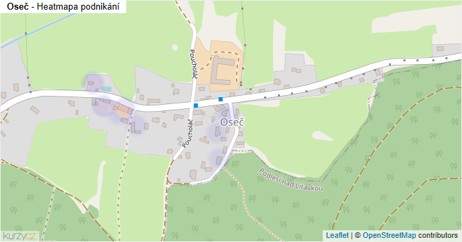 Oseč - mapa podnikání