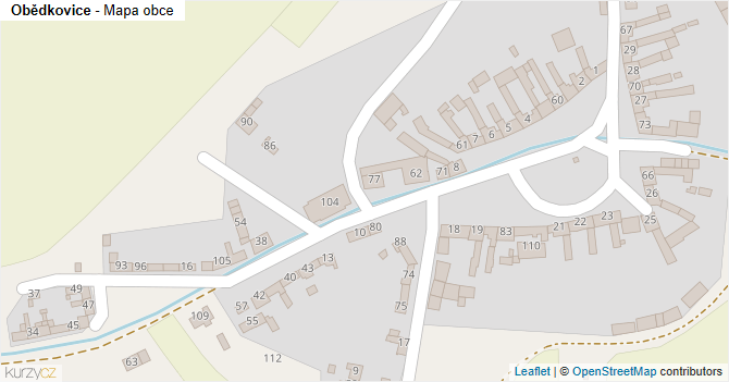 Obědkovice - mapa obce