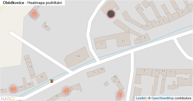 Obědkovice - mapa podnikání