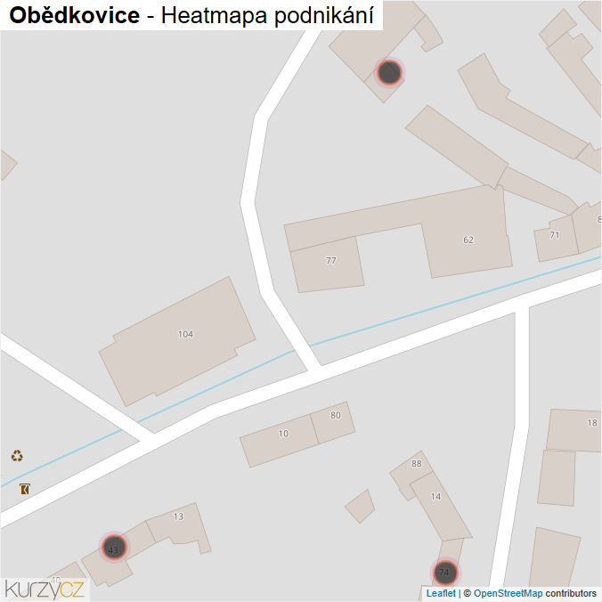 Mapa Obědkovice - Firmy v obci.