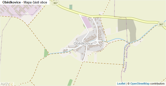 Obědkovice - mapa části obce