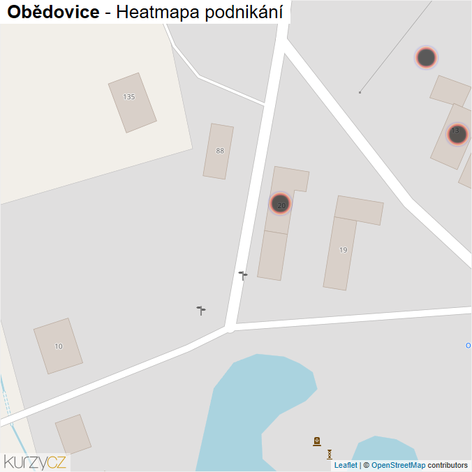 Mapa Obědovice - Firmy v obci.