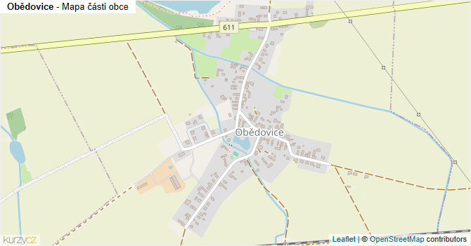 Obědovice - mapa části obce