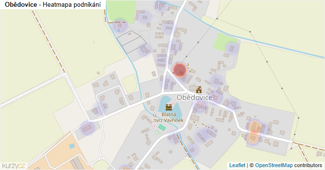 Obědovice - mapa podnikání
