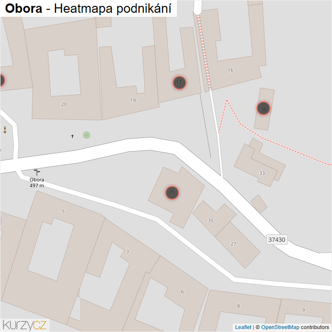 Mapa Obora - Firmy v obci.