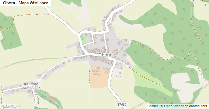 Obora - mapa části obce