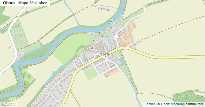 Obora - mapa části obce