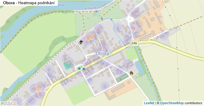 Obora - mapa podnikání