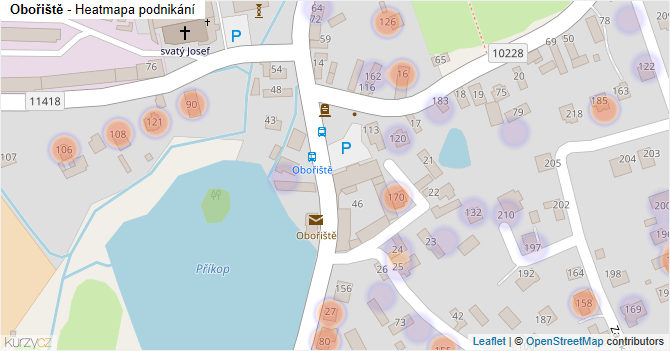 Obořiště - mapa podnikání