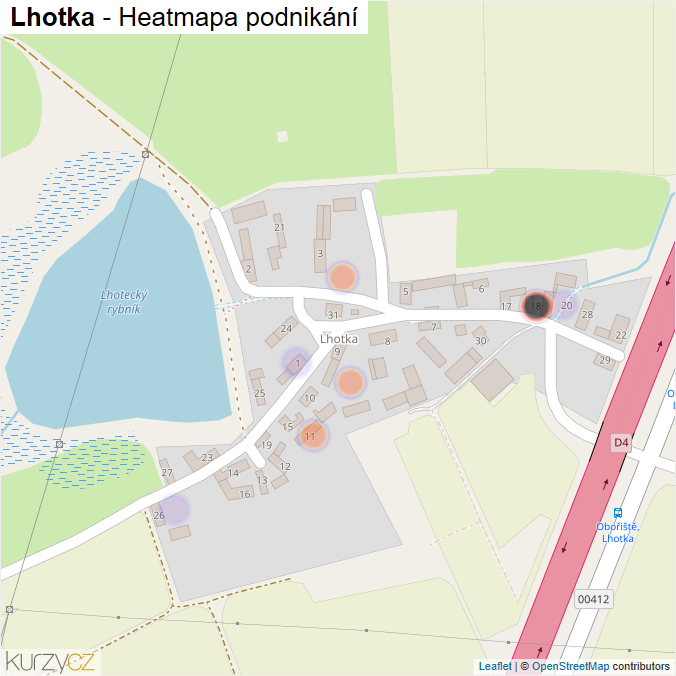 Mapa Lhotka - Firmy v části obce.