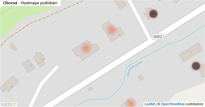 Oborná - mapa podnikání