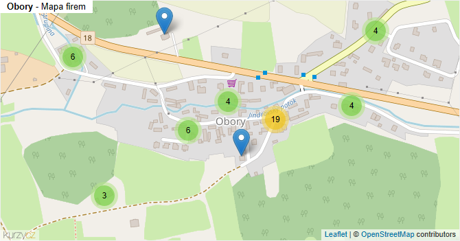 Obory - mapa firem