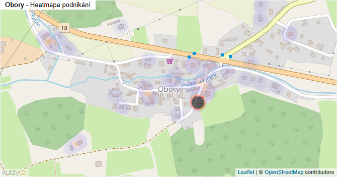 Obory - mapa podnikání