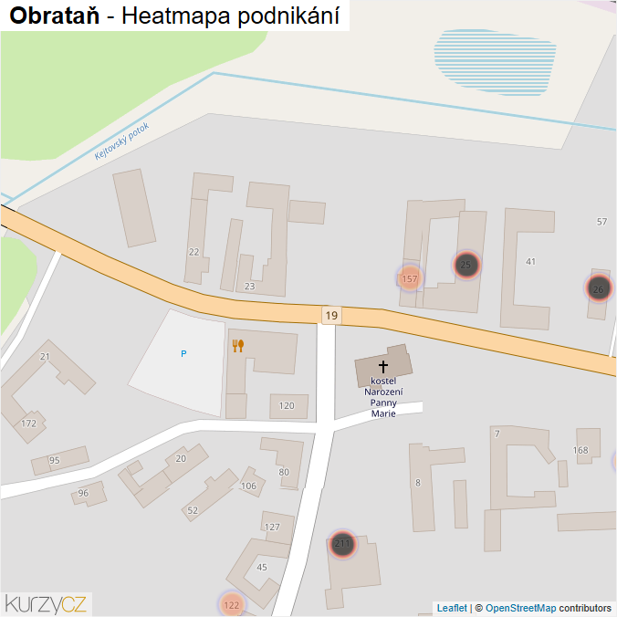 Mapa Obrataň - Firmy v obci.