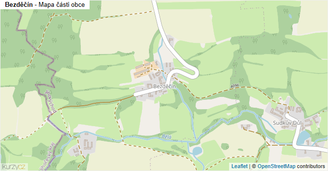 Bezděčín - mapa části obce