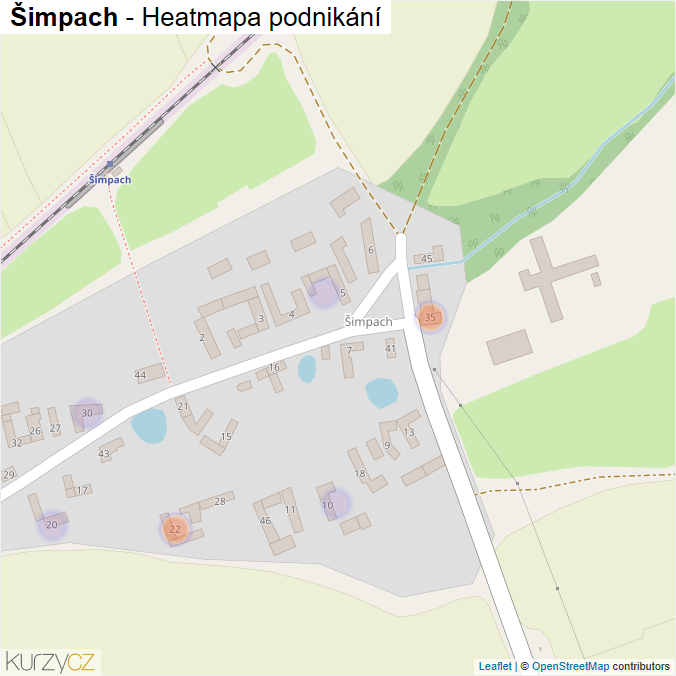 Mapa Šimpach - Firmy v části obce.