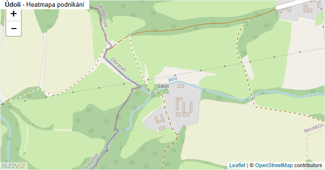 Údolí - mapa podnikání