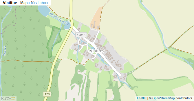 Vintířov - mapa části obce