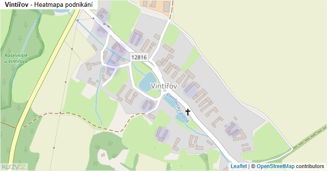 Vintířov - mapa podnikání
