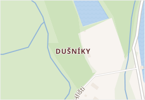 Dušníky v obci Obříství - mapa části obce