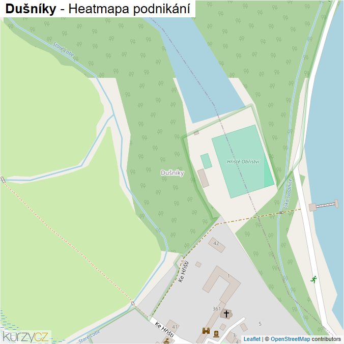 Mapa Dušníky - Firmy v části obce.