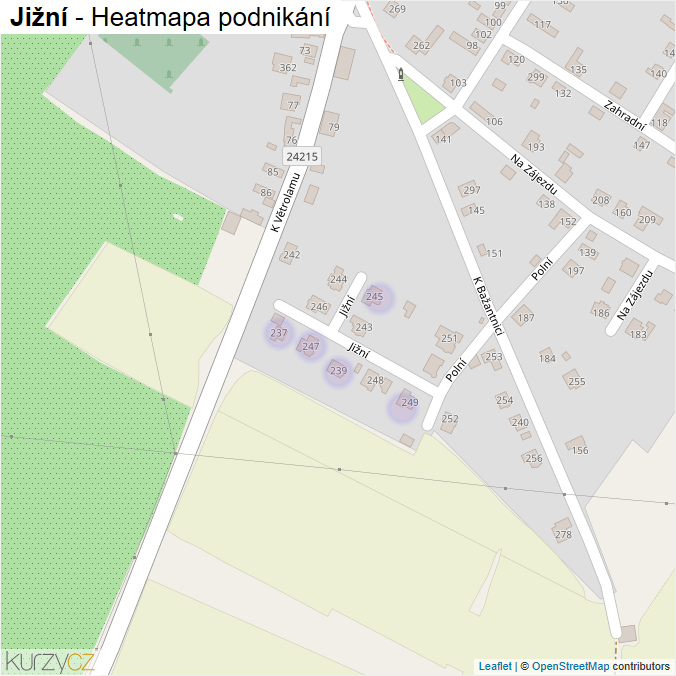 Mapa Jižní - Firmy v ulici.