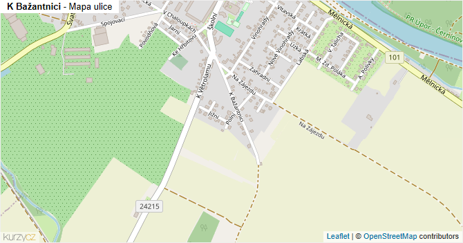 K Bažantnici - mapa ulice