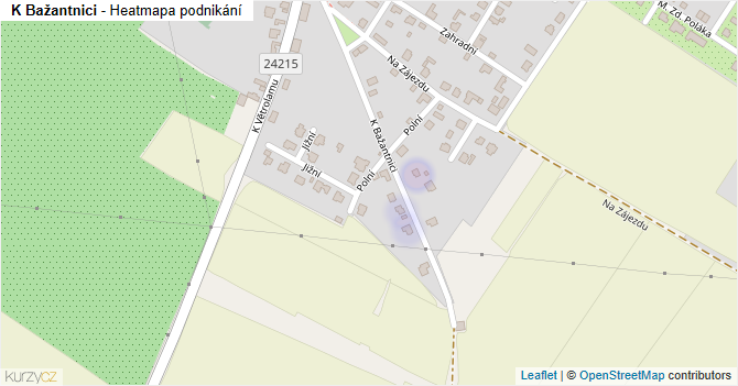 K Bažantnici - mapa podnikání