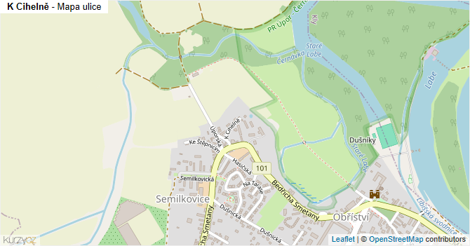 K Cihelně - mapa ulice